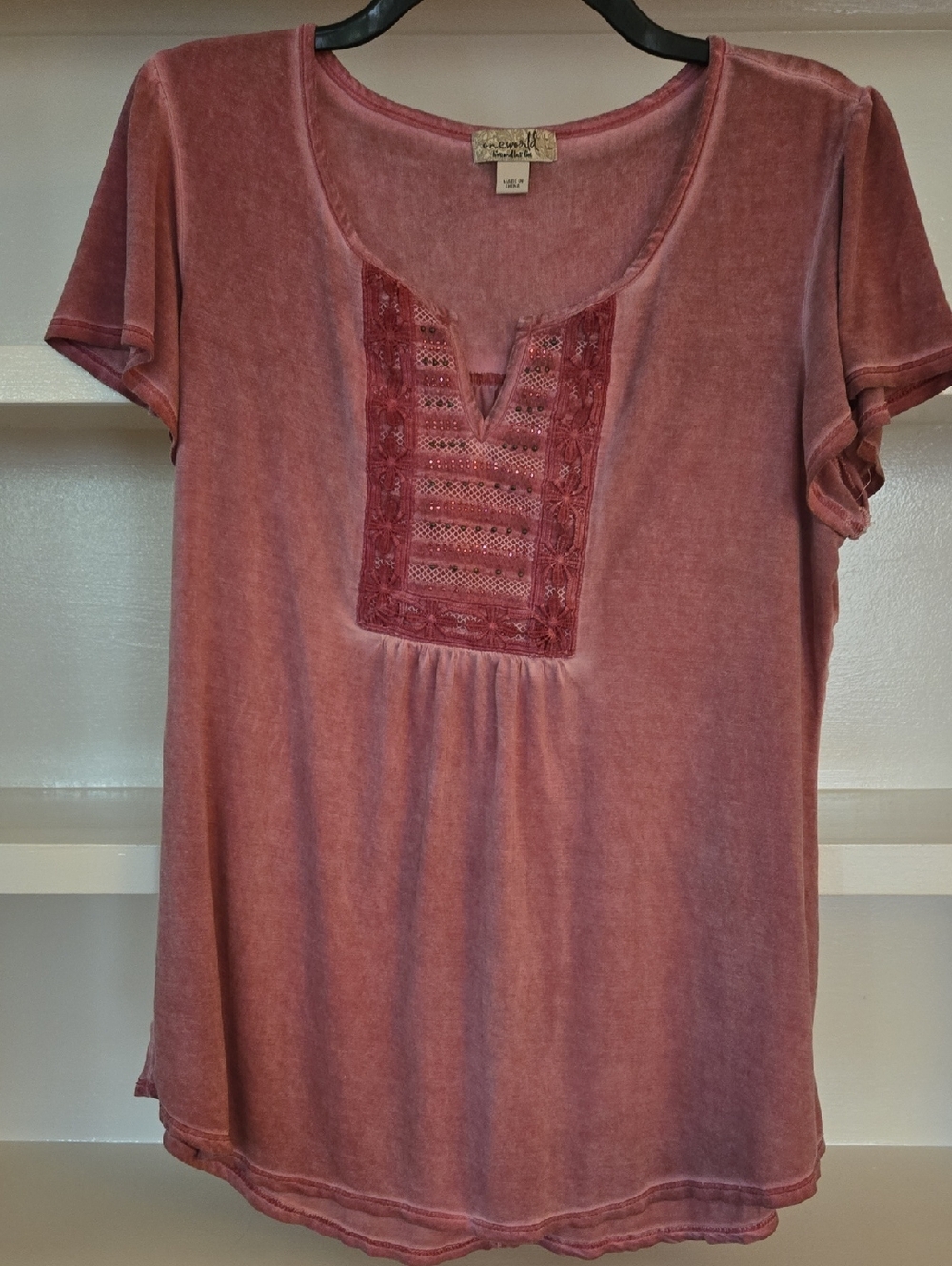 ONE WORLD Dusty Rose Short Sleeve Tee